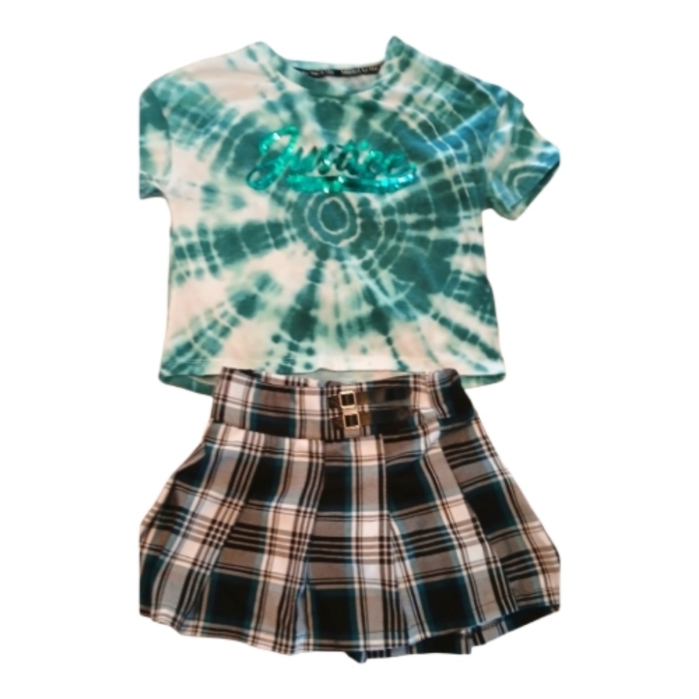 2pc Justice Pleated Skirt Set - 7/8